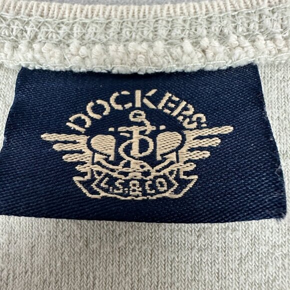 Dockers Beige Long Sleeve Mens Sweater Medium Cotton/Polyester Blend V-Neck - Picture 4 of 6